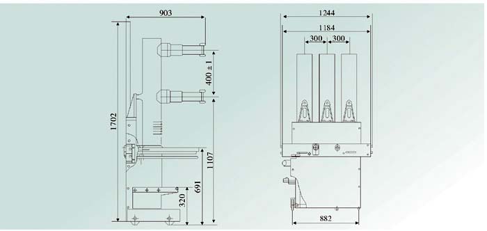 ZN85-40.5/2000-31.5真空斷路器尺寸